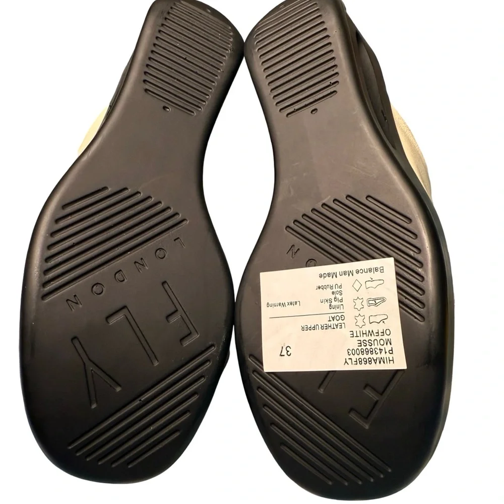 Fly London HIMA868FLY Off-White Leather Wedge Sandals Size 37